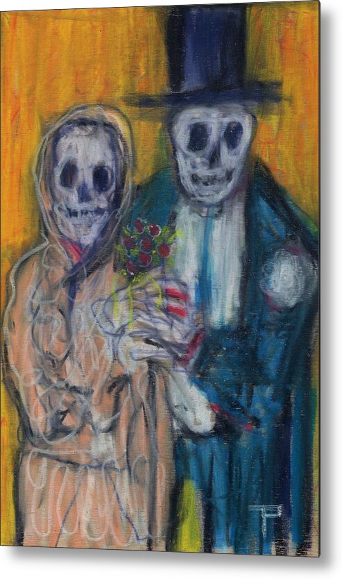  Crayon Metal Print featuring the painting Together Forever by Todd Peterson