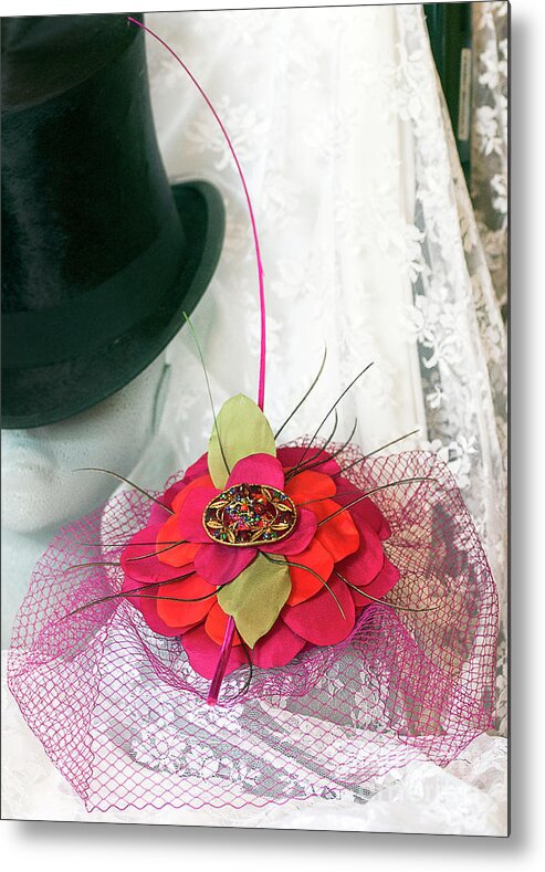 Top Hat Metal Print featuring the photograph Top Hat and Veils by Terri Waters