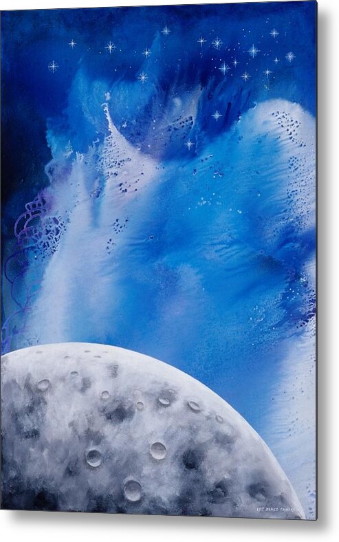 Spiritual Metal Print featuring the painting Transcendental Moon by Lee Pantas