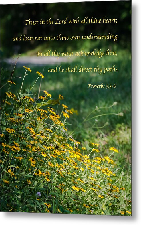 Proverbs 3:5-6 Metal Print featuring the photograph Trust In The Lord- Blackeyed Susans by Holden The Moment
