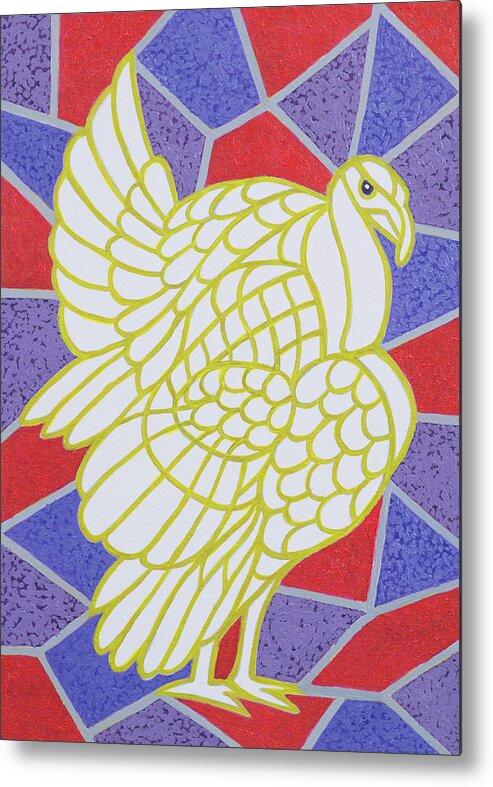 Turkey Metal Print featuring the painting Turkey on Stained Glass by Pat Scott