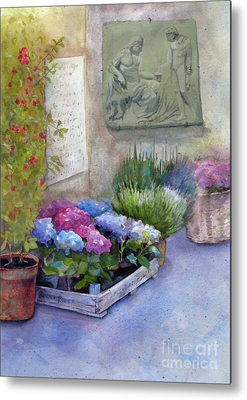 Tuscany Metal Print featuring the mixed media Tuscany Florist by Bonnie Rinier