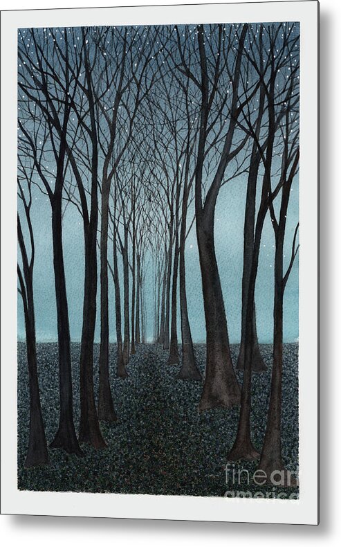 Fantasy Metal Print featuring the painting Twilight Forest by Hilda Wagner