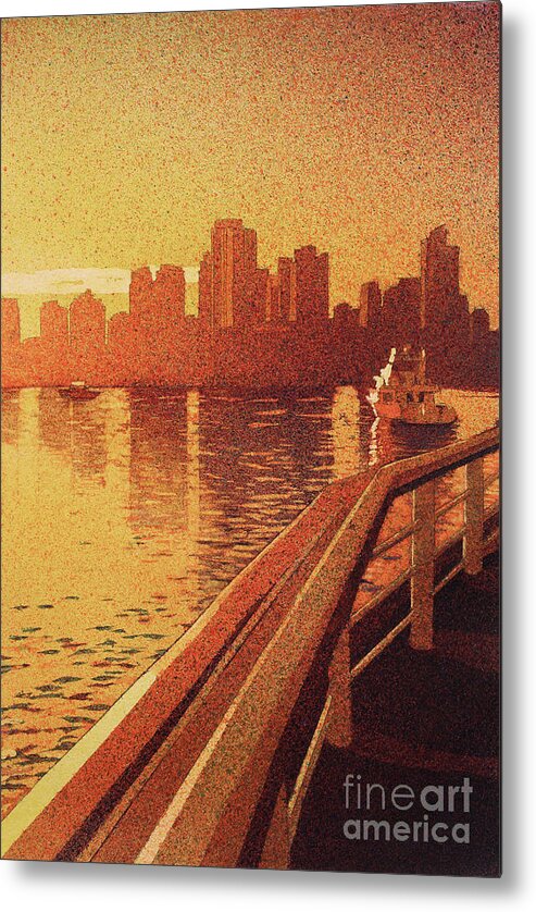 Automobile Metal Print featuring the painting Vancouver Morning- BC by Ryan Fox