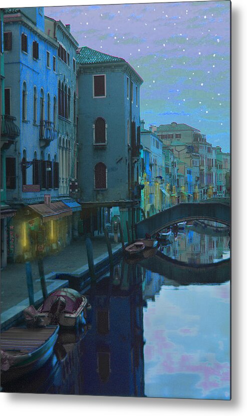 Venice Metal Print featuring the photograph Venice Canal At Twilight by Suzanne Powers
