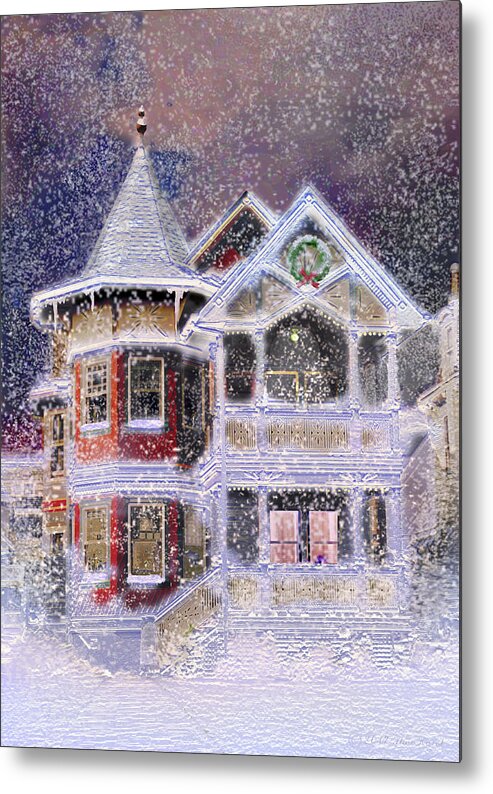 House Metal Print featuring the digital art Victorian Christmas by Steve Karol