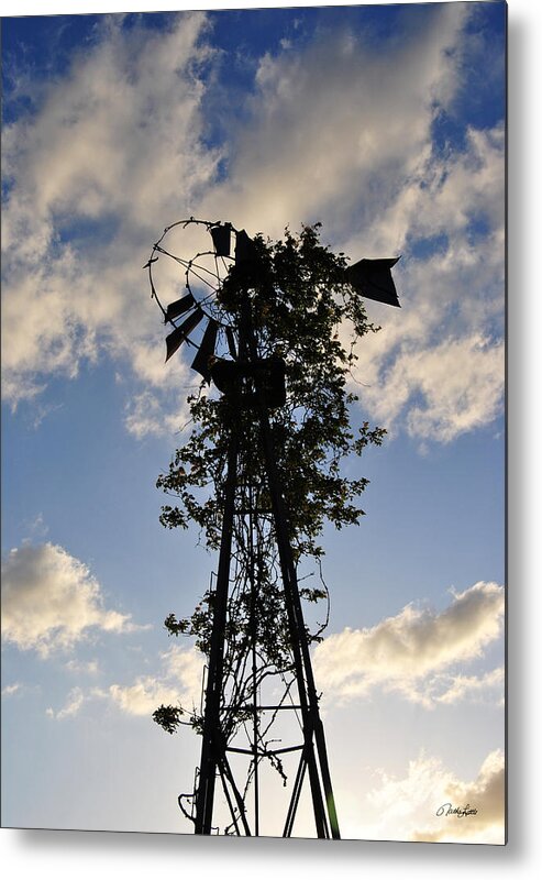 Landscape Metal Print featuring the photograph Vine Covered Windmill by Nathan Little