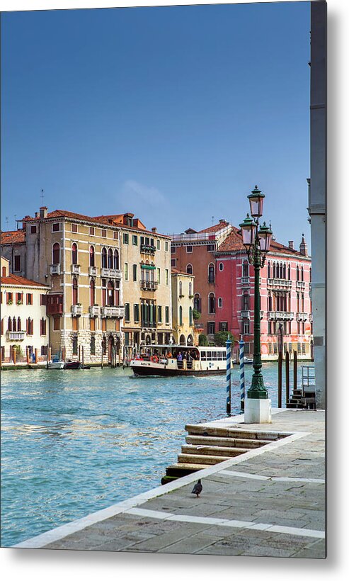 Venice Metal Print featuring the photograph Water Taxi Grand Canal Venice by Maggie Mccall