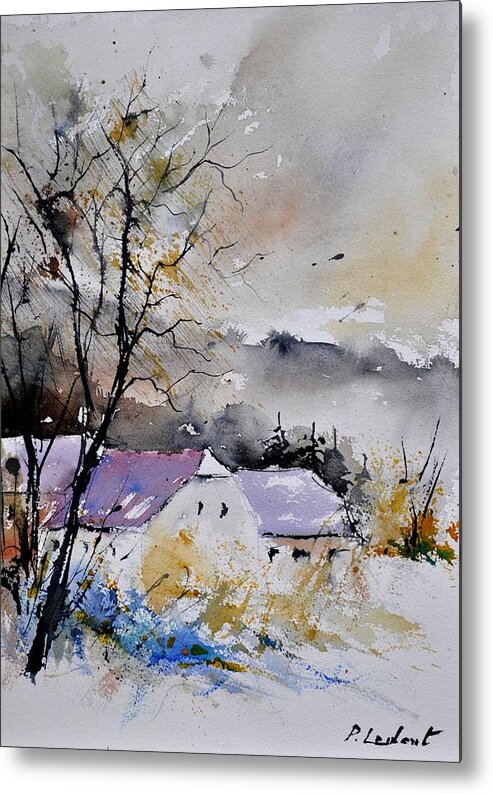 Landscape Metal Print featuring the painting Watercolor 112012 by Pol Ledent