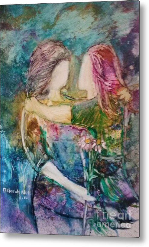 Sisters Metal Print featuring the painting We Need Each Other by Deborah Nell