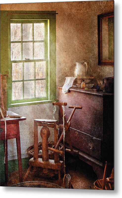 Savad Metal Print featuring the photograph Weaving - In the weavers cottage by Mike Savad