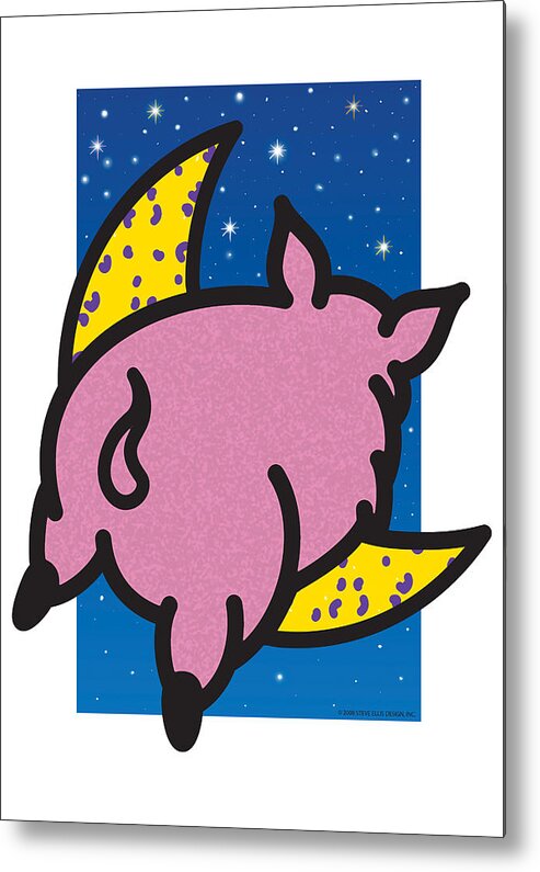 Flying Pig Metal Print featuring the painting When Pigs Fly by Steve Ellis