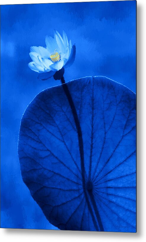 Lotus Metal Print featuring the digital art White lotus by Thanh Thuy Nguyen