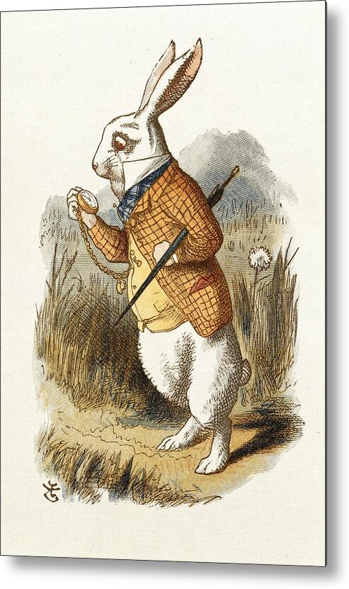 Alice In Wonderland Metal Print featuring the painting White Rabbit by John Tenniel