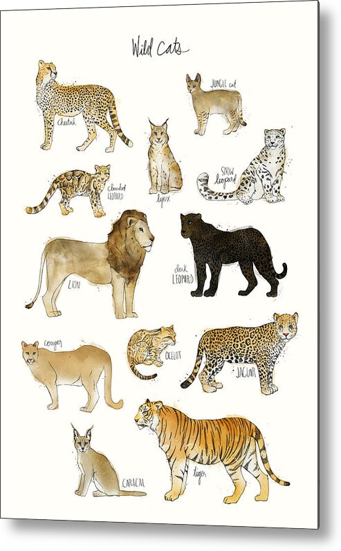 Wild Metal Print featuring the painting Wild Cats by Amy Hamilton