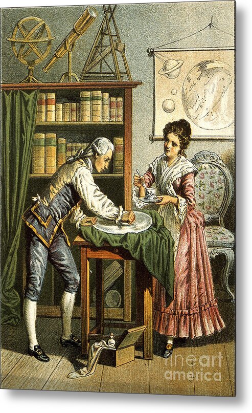 Science Metal Print featuring the photograph William And Caroline Herschel, German by Wellcome Images
