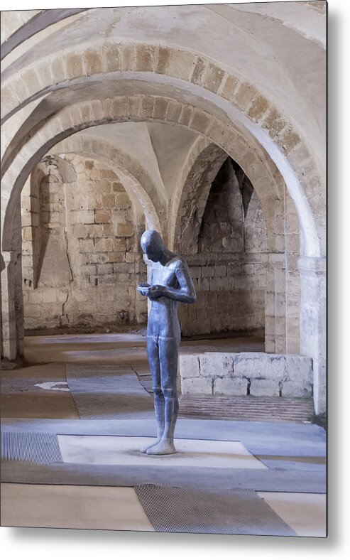 Statue Metal Print featuring the photograph Winchester Catacombs by Tom Potter
