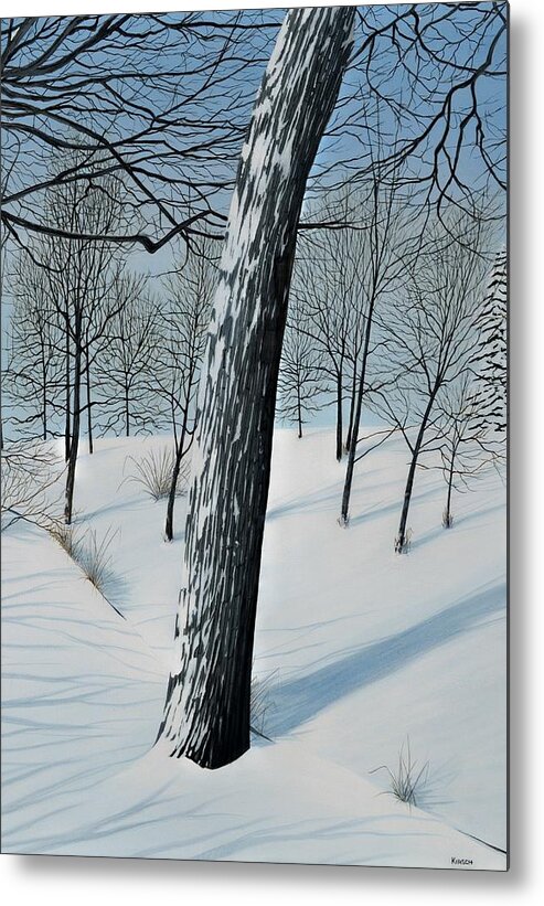 Landscape Metal Print featuring the painting Winter Maple by Kenneth M Kirsch