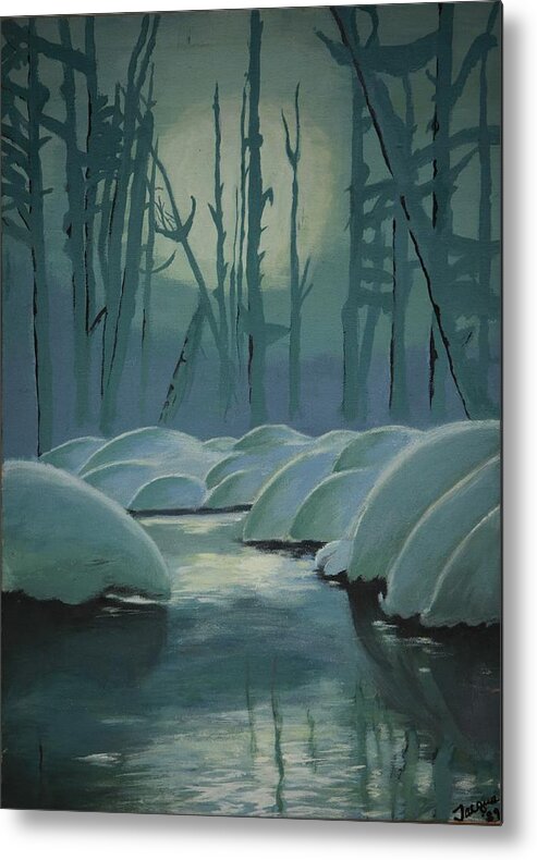 River Metal Print featuring the painting Winter Quiet by Jacqueline Athmann