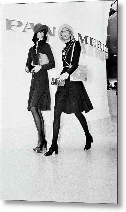 Fashion Metal Print featuring the photograph Women at Pan American Terminal by Kourken Pakchanian