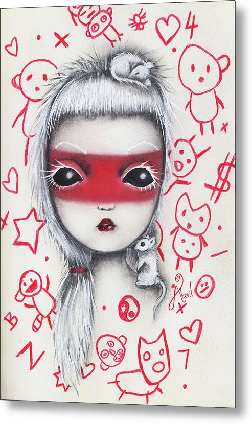 Inspired By Die Antwoord Metal Print featuring the painting Yo by Abril Andrade