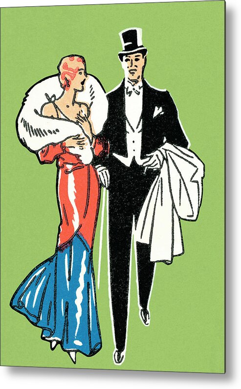 Adult Metal Poster featuring the drawing Formal couple #1 by CSA Images