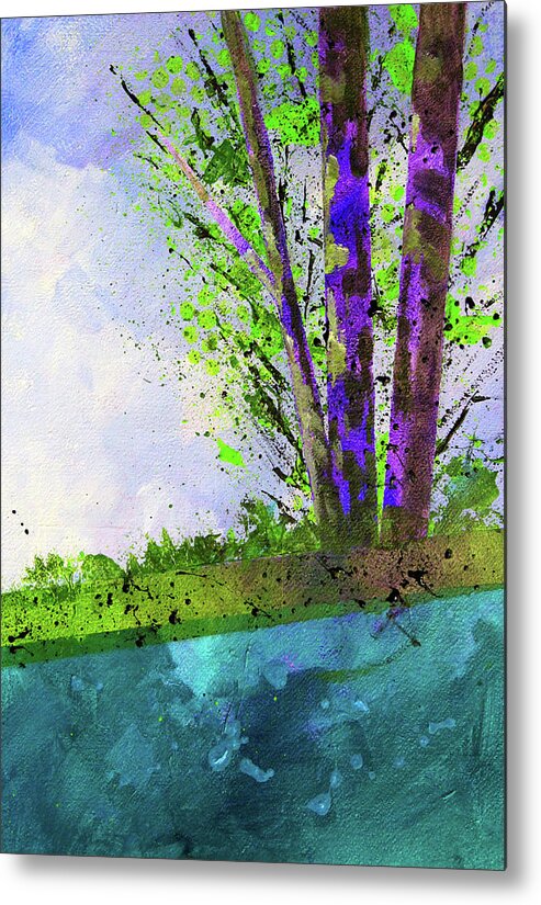 Semi Abstract Metal Print featuring the painting Good Morning #2 by Nancy Merkle
