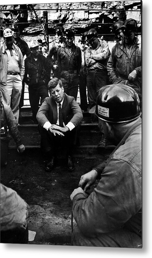 Election Metal Print featuring the photograph JFK Campaigns #1 by Hank Walker