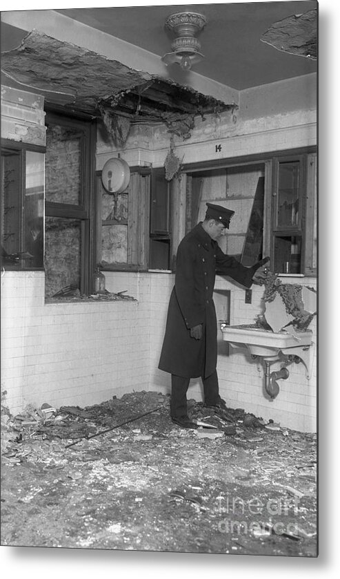 People Metal Print featuring the photograph John The Barbers Subway Shop Bombed #1 by Bettmann