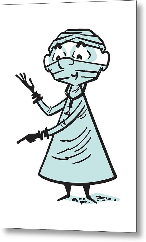 Assist Metal Print featuring the drawing Surgeon in Mask and Scrubs #1 by CSA Images
