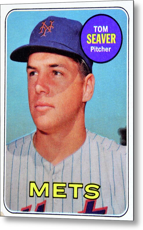 Tom Seaver Metal Print featuring the photograph 1969 Tom Seaver Topps card by David Lee Thompson