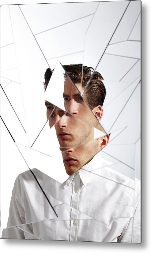 Mental Wellbeing Metal Print featuring the photograph Abstract Mirror Shoot #2 by Mads Perch
