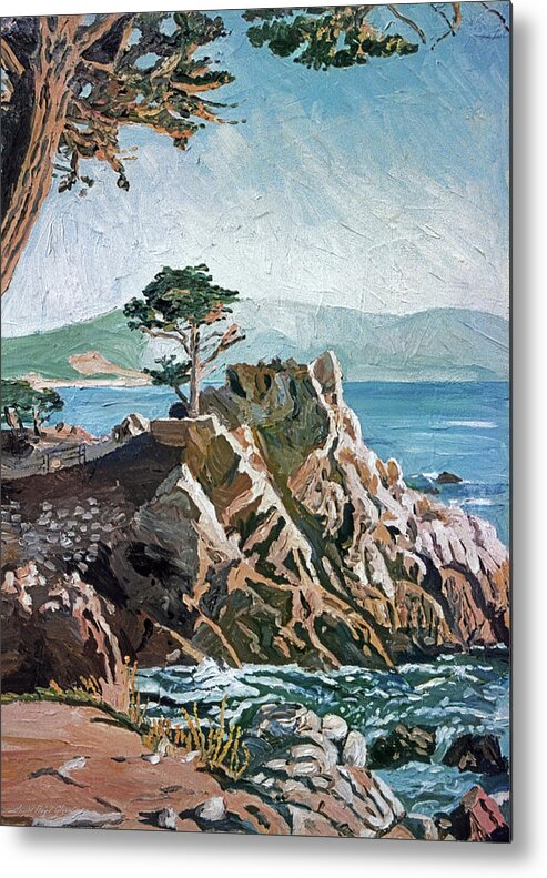 Cypress Metal Print featuring the painting Cypress Point Monterey #2 by David Lloyd Glover