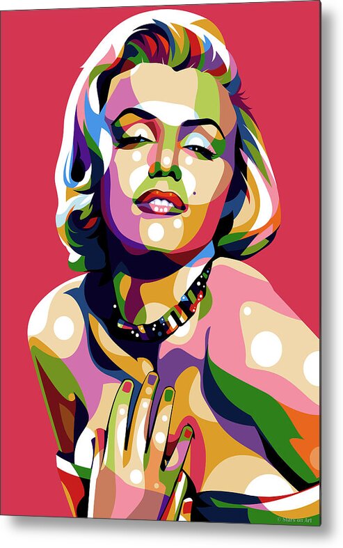 Marilyn Metal Print featuring the digital art Marilyn Monroe by Stars on Art
