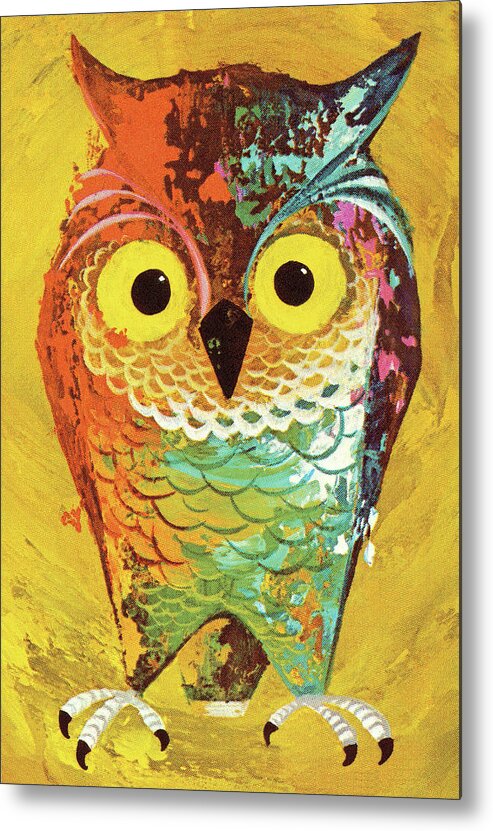 Animal Metal Poster featuring the drawing Wise Owl #2 by CSA Images