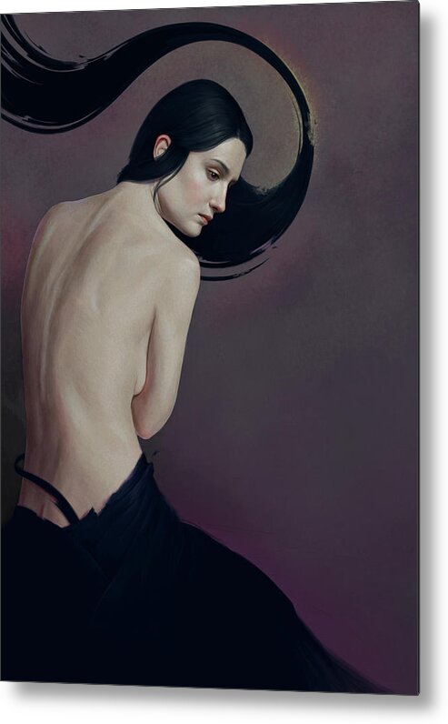 Woman Metal Print featuring the painting 483 by Diego Fernandez