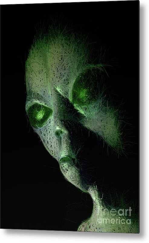 Alien Metal Print featuring the digital art Alien Files #6 by Esoterica Art Agency