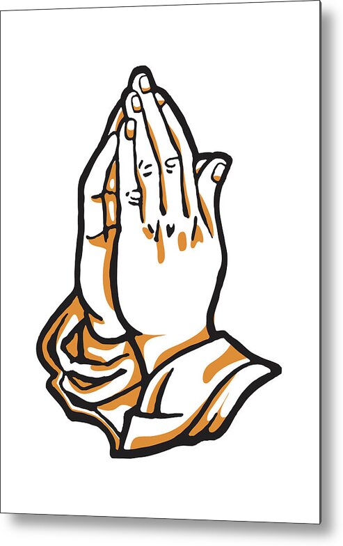 Belief Metal Print featuring the drawing Praying Hands #6 by CSA Images