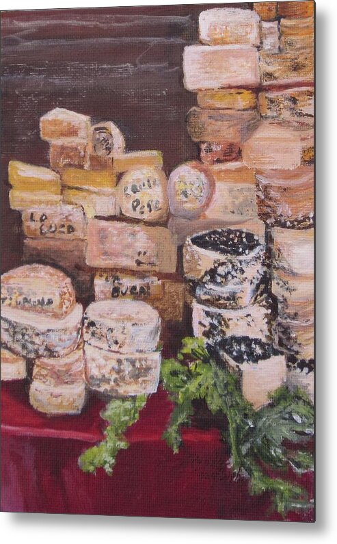 Painting Metal Print featuring the painting A Cheesy Painting by Paula Pagliughi