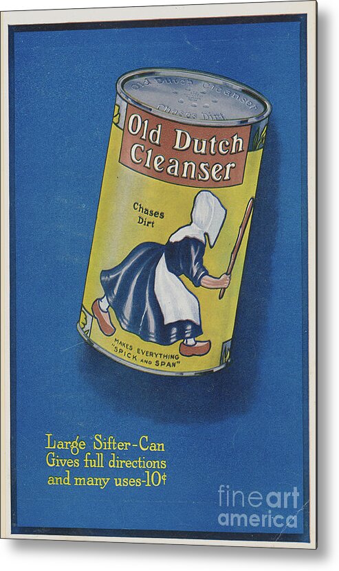 1910-1919 Metal Print featuring the photograph Advertisement For Old Dutch Cleanser by Bettmann