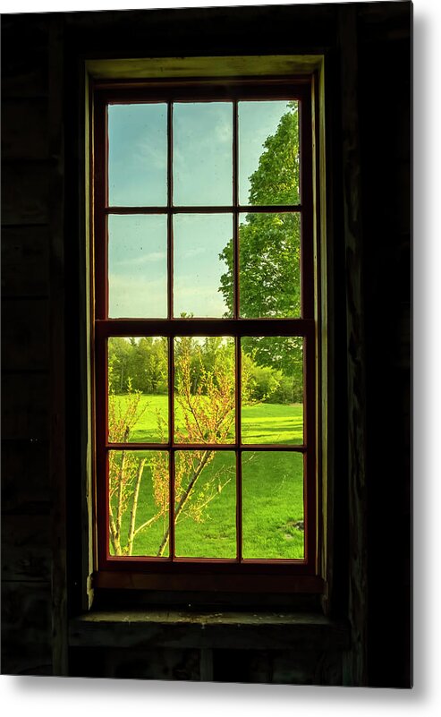 Grafton Vermont Metal Print featuring the photograph Barn Window View by Tom Singleton