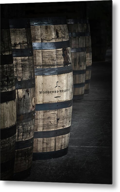 Woodford Reserve Metal Print featuring the photograph Barrels of Bourbon by Susan Rissi Tregoning
