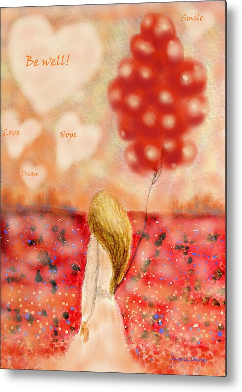 Get Well Card Metal Print featuring the digital art Be Well by Angela Davies