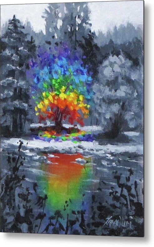 Rainbow Metal Print featuring the painting Be You by Karen Ilari