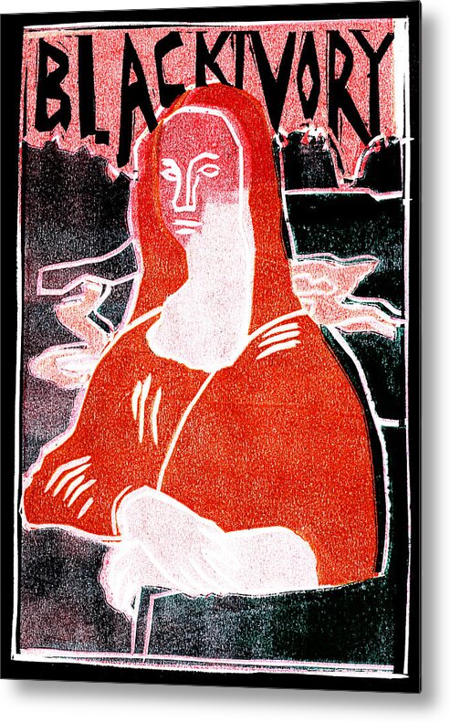 Mona Lisa Metal Print featuring the relief Black Ivory Mona Lisa 16 by Edgeworth Johnstone