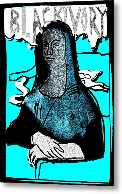 Mona Lisa Metal Print featuring the relief Black Ivory Mona Lisa 2 by Edgeworth Johnstone