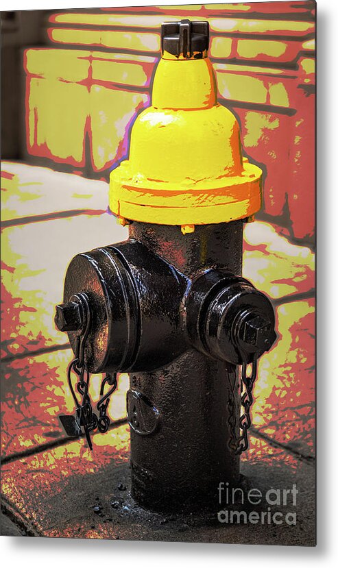Boston Metal Print featuring the digital art Boston Fire Hydrant by Lorraine Cosgrove