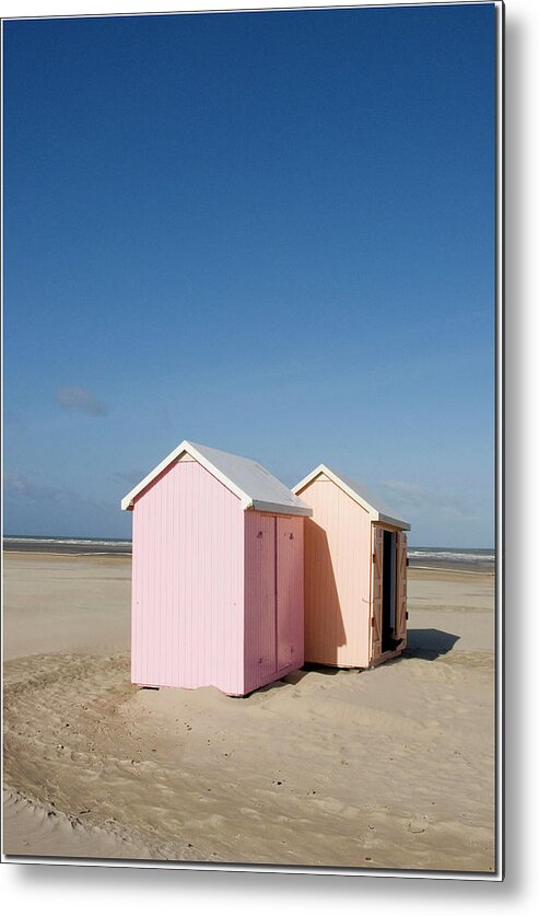 Beach Hut Metal Print featuring the photograph Cabines by Alain Bachellier