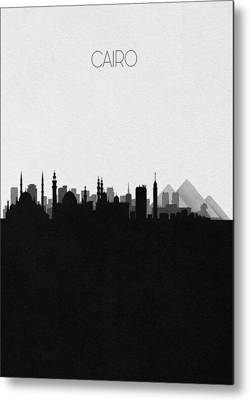 Cairo Metal Print featuring the digital art Cairo Cityscape Art by Inspirowl Design