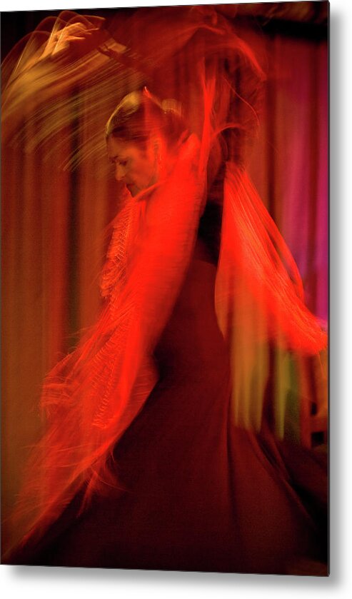 Spanish Flamenco Dance Songs Singing Costumes Despair Joy Pride Metal Print featuring the photograph Charo by Catherine Sobredo